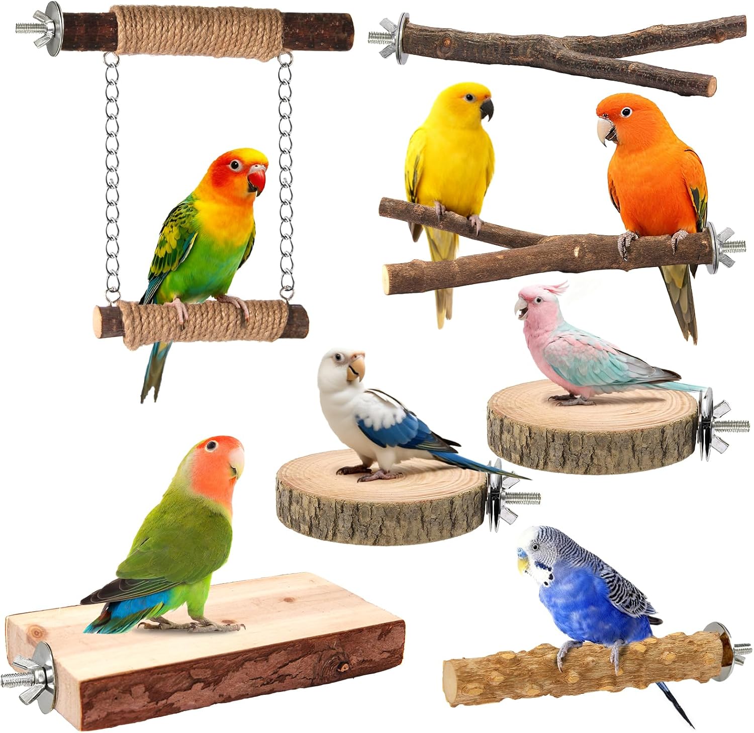 Natural Bird Perch Set
