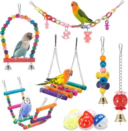 Colorful Wooden Bird Toys