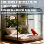 Natural Wood Bird Perch Set - Hình 4