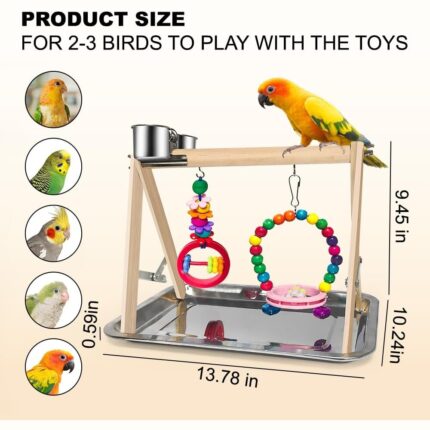 Wooden Bird Play Stand - Hình 2