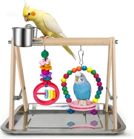 Wooden Bird Play Stand