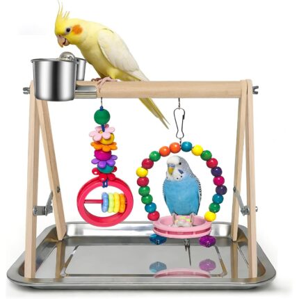 Wooden Bird Play Stand