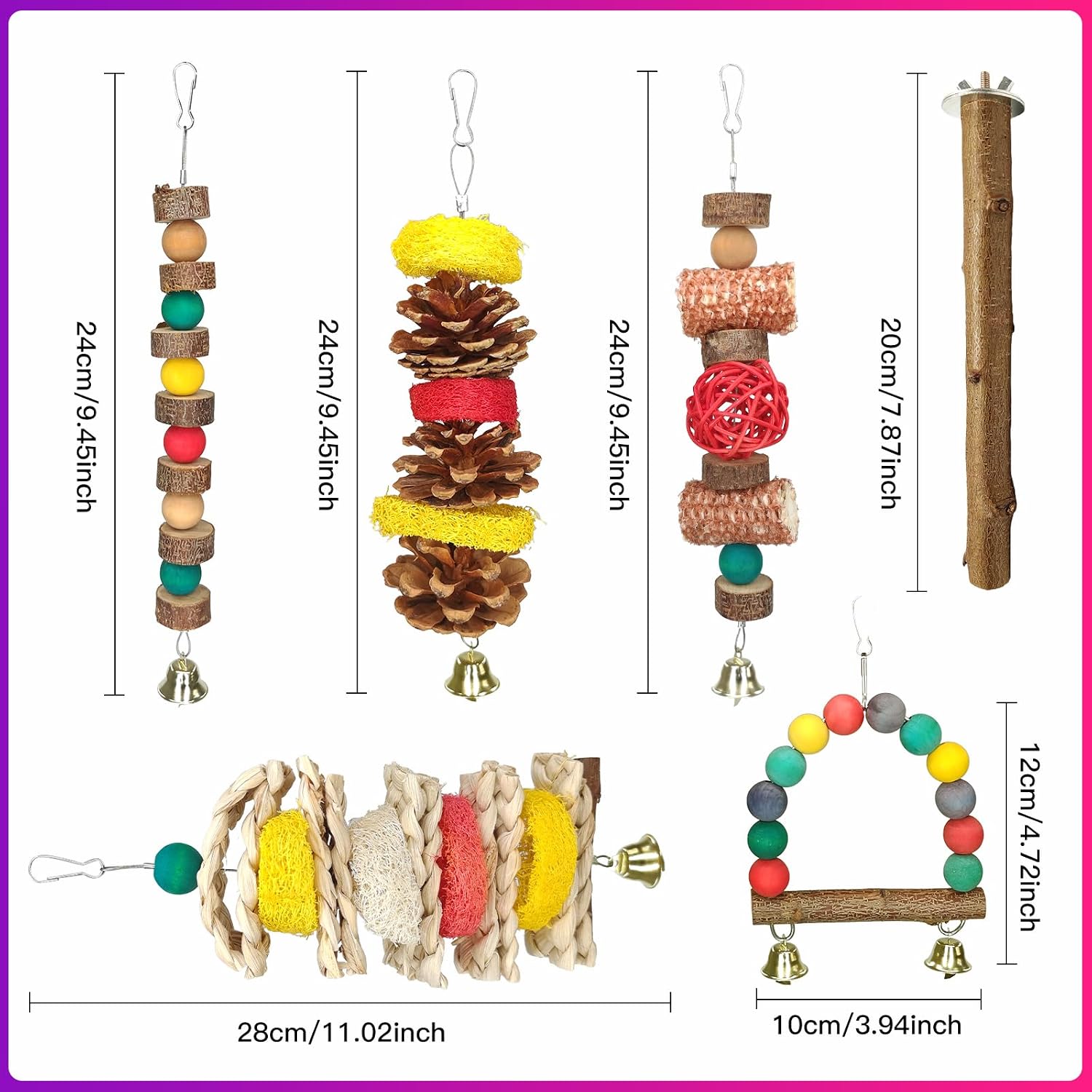 Vibrant Bird Chewing Set - Hình 2